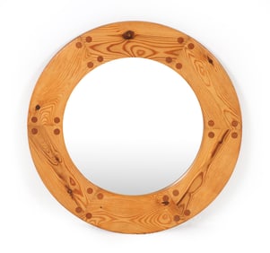 SWEDISH PINE WALL MIRROR C. 1970S