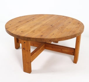SWEDISH BRUSTALIST PINE COFFEE TABLE C. 1970S