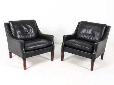 ATTR. BORGE MOGENSEN LEATHER LOUNGE CHAIRS