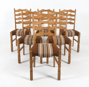 (6) HENNING KJAERNULF STYLE OAK DINING CHAIRS