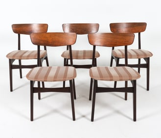 (5) MID-CENTURY DANISH ROSEWOOD DINING CHAIRS