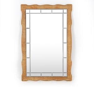 HENNING KJAERNULF DANISH OAK WALL MIRROR C. 1970S