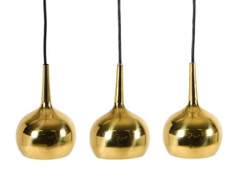 HANS-AGNE JAKOBSSON STYLE BRASS PENDANT LIGHTS