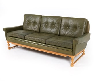 SVEN SKIPPER DANISH OAK & LEATHER SOFA