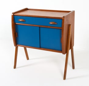 DANISH TEAK PAINTED FRONT CABINET C. 1960S