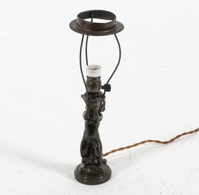 SCANDINAVIAN BRONZE SCULPTURAL TABLE LAMP C. 1930S