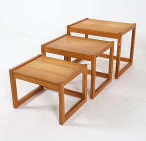 SWEDISH PINE NESTING TABLES C. 1960S