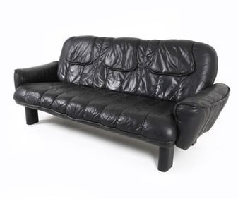 DE SEDE STYLE SCANDINAVIAN LEATHER SOFA C. 1970S