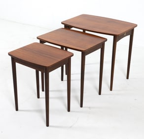 DANISH TEAK NESTING TABLE GROUP C. 1960S