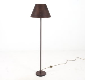 DANISH BRAIDED LEATHER WRAPPED FLOOR LAMP C. 1960S