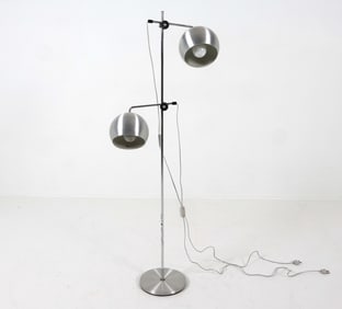 DANISH STEEL FLOOR LAMP C. 1960S