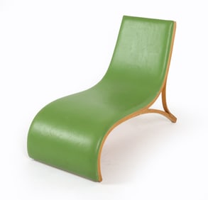 ALVAR AALTO STYLE BEECH & LEATHER LOUNGE CHAIR