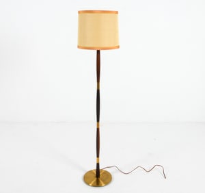 DANISH ROSEWOOD & BRASS FLOOR LAMP C. 1960S