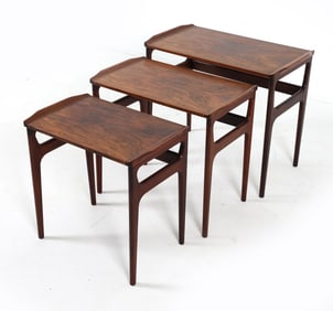DANISH ROSEWOOD NESTING TABLES C. 1970S