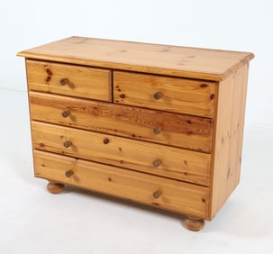 SCANDINAVIAN PINE CHEST OF DRAWERS C. 1970S