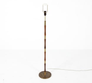 DANISH ROSEWOOD & BRASS FLOOR LAMP C. 1960S
