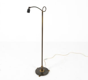 ART DECO STYLE SCANDINAVIAN BRASS FLOOR LAMP
