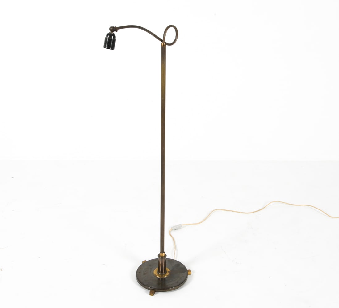ART DECO STYLE SCANDINAVIAN BRASS FLOOR LAMP (1 of 11)