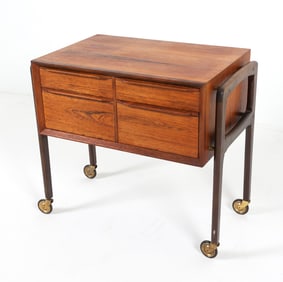 ARNE VODDER STYLE DANISH ROSEWOOD SEWING CHEST