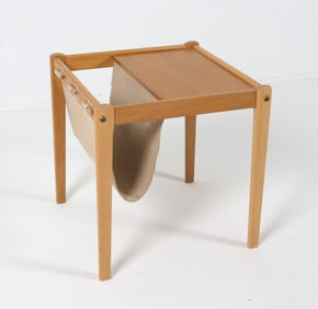DANISH OAK MAGAZINE RACK C. 1960S