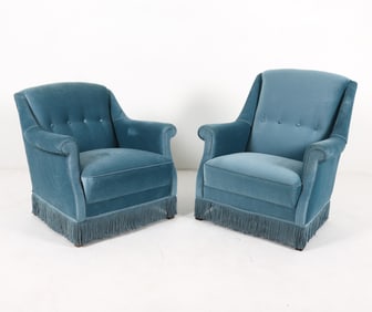 PAIR OF DANISH MOHAIR LOUNGE CHAIRS C. 1960S
