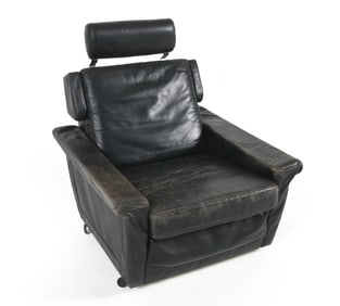 MID-CENTURY DANISH LEATHER LOUNGE CHAIR C. 1970S