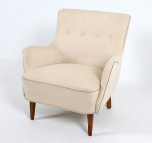 MID-CENTURY DANISH WOOL LOUNGE CHAIR C. 1960S
