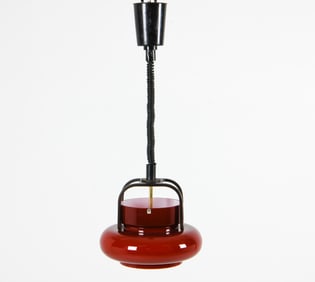 JON JOHANSSON CASED GLASS PENDANT LIGHT C. 1970S