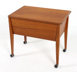 MID-CENTURY DANISH TEAK SEWING TABLE C. 1960S