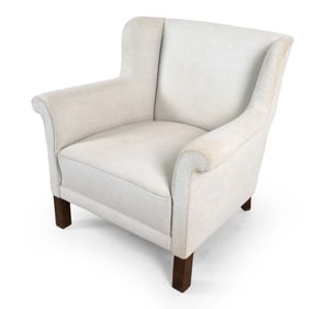 MID-CENTURY DANISH WOOL LOUNGE CHAIR C. 1960S