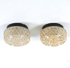 PAIR OF SWEDISH GLASS CEILING LIGHTS C. 1960S