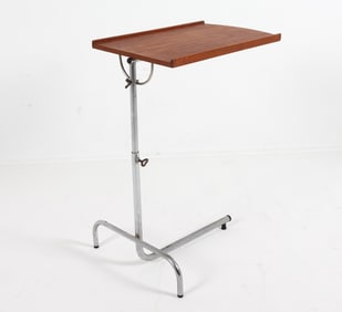 DANISH TEAK & STEEL SIDE TABLE C. 1960S