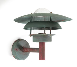 NORDLUX DANISH COPPER OUTDOOR SCONCE C. 1970S