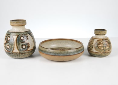 SOHOLM DANISH CERAMIC POTTERY GROUPING C. 1970S