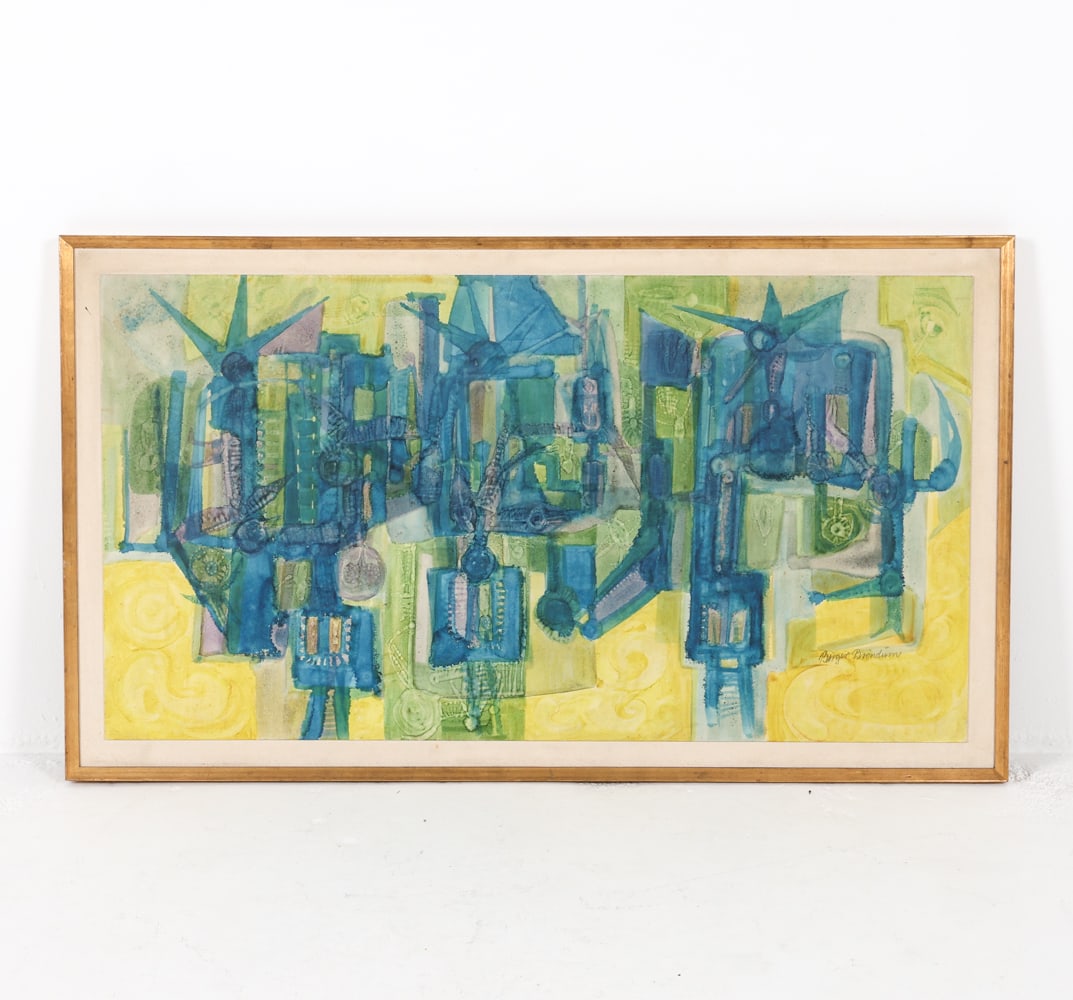 BIRGER BRONDUM (1925-2001) ABSTRACT PAINTING O/B (1 of 10)