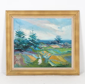 DANISH IMPRESSIONIST LANDSCAPE O/C 20TH C.