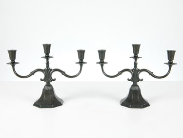 JUST ANDERSEN ART DECO DISKO METAL CANDELABRAS