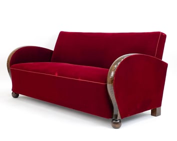 SWEDISH ART DECO MOHAIR SOFA, C. 1930S