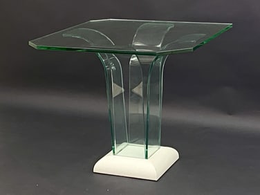MODERNIST ART DECO GLASS WATERFALL TABLE