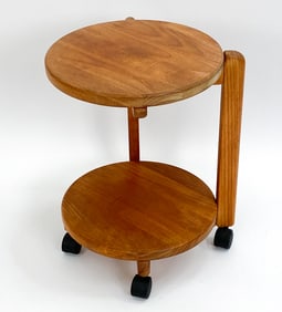 DANISH TEAK 2-TIER ROUND SIDE TABLE, C. 1970S
