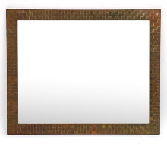 WOVEN BRASS FRAME MIRROR