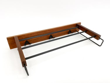 DUTCH TEAK & METAL COAT RACK WARDROBE, C. 1960S