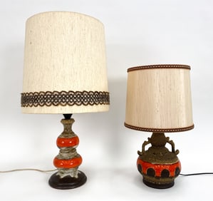 (2) WEST GERMAN CERAMIC TABLE LAMPS, C. 1960S