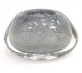 HENRY DEAN HAND-BLOWN BUBBLE GLASS VASE