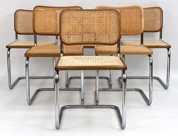 (6) MARCEL BREUER STYLE CANE SIDE CHAIRS