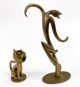 HAGENAUER WEIN AUSTRIAN BRONZE CAT FIGURINES