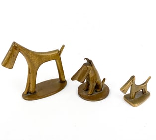 HAGENAUER WEIN AUSTRIAN BRONZE DOG FIGURINES