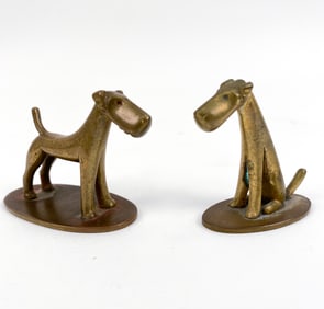 HAGENAUER WEIN AUSTRIAN BRONZE DOG FIGURINES