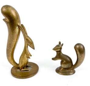 HAGENAUER WEIN AUSTRIAN BRONZE SQUIRREL FIGURINES
