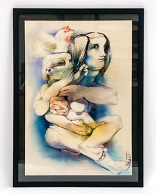 S. MARKUZ FIGURATIVE NUDE WATERCOLOR